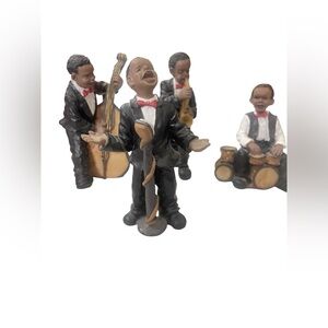 Mid century African-American jazz band figurine set.